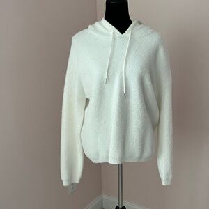 NWOT Rachel Zoe White Hooded Eyelash Sweater L